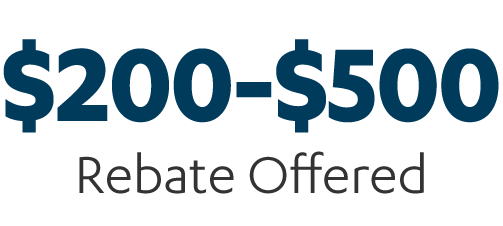 $200 to $500 rebate offered