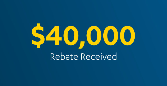 $40,000 rebate received