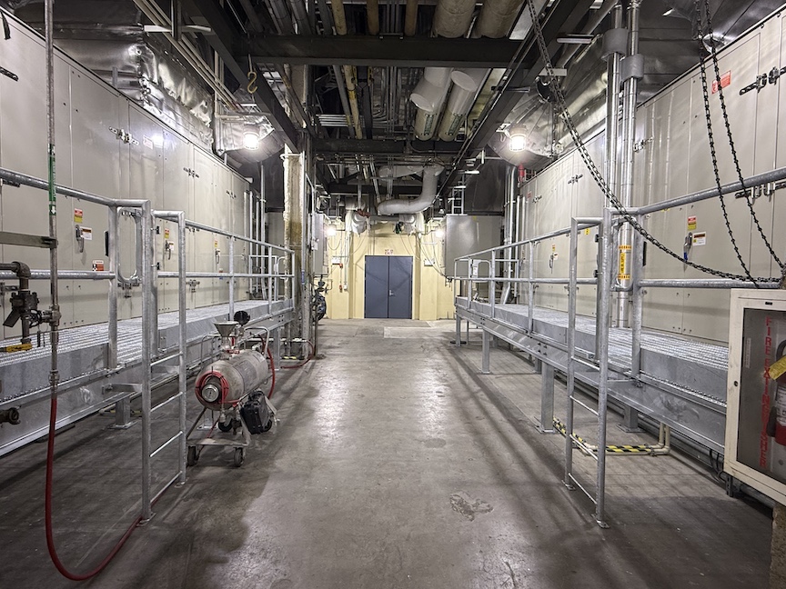 hallway shot of updated turbines