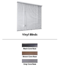 blinds options - black cove base, brown cove base, gray cove base