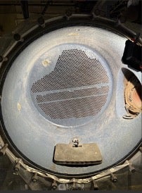 condenser tube with new tubes installed