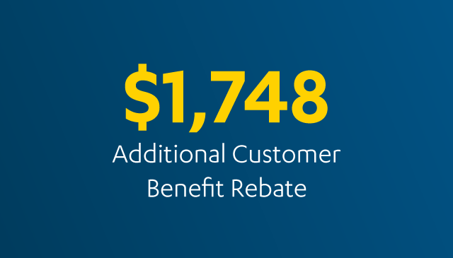 $1748 Additional customer benefit rebate equal to 30% of the estimated annual savings.