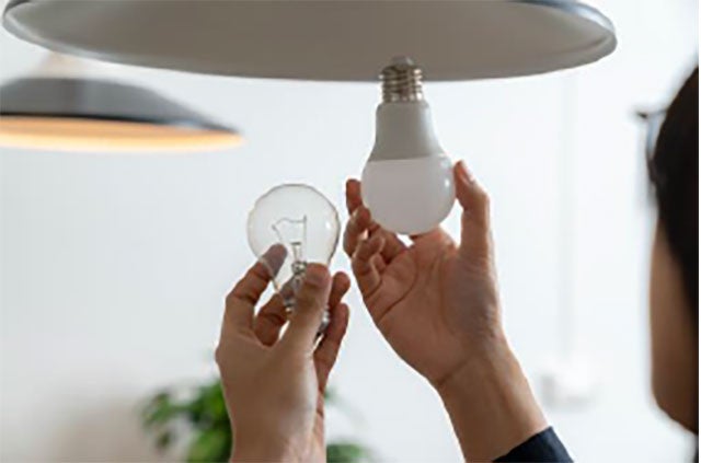swapping an incandescent bulb for an led bulb