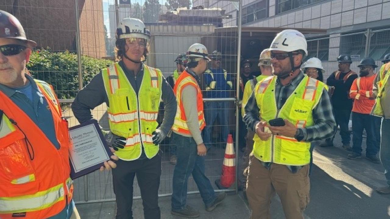 ucla facilities team in high vis vests