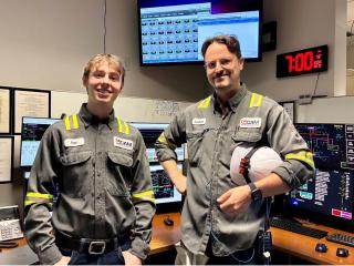 two men in operating engineer uniforms